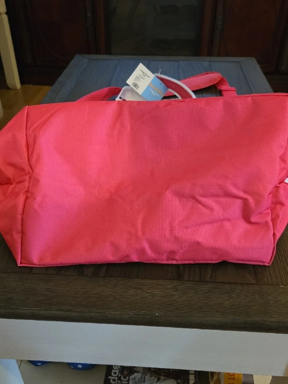 Pink and White Striped Women's Tote Bag - Beach-Ready Shoulder Bag, NWT.